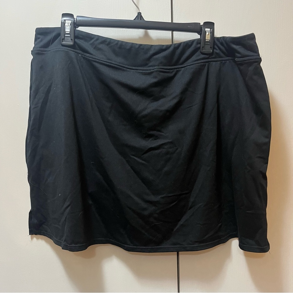 Black Tranquility Stretch Skort Skirt with Shorts Underneath